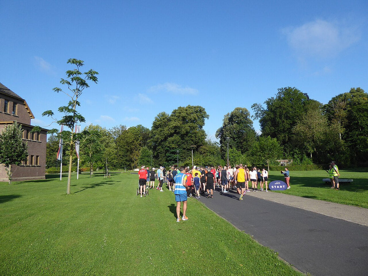 Participants gathered at the start of Tapijn parkrun in Maastricht.