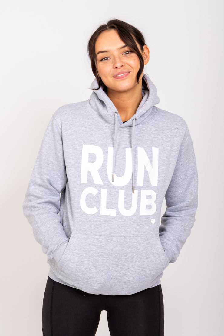 Exclusive grey & white Run Club hoodie