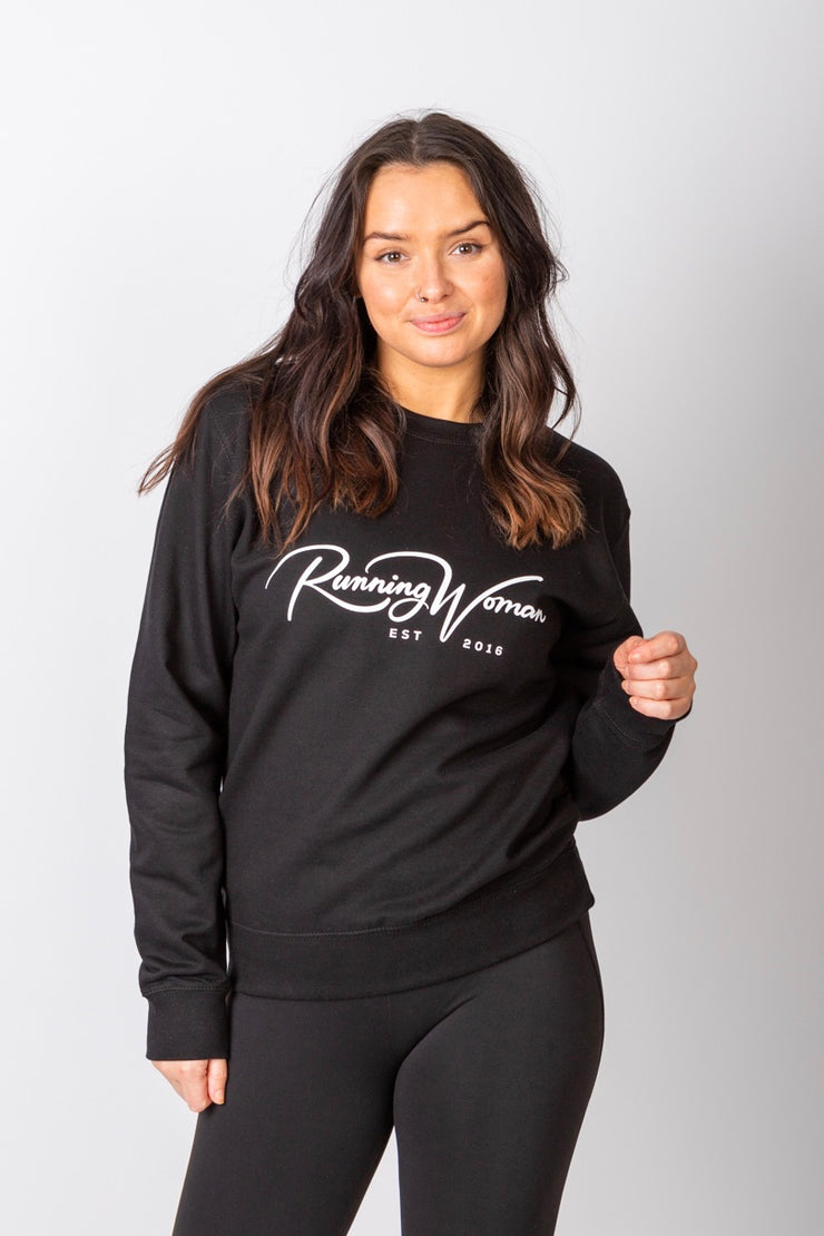 Exclusive black Running Woman Signature sweatshirt