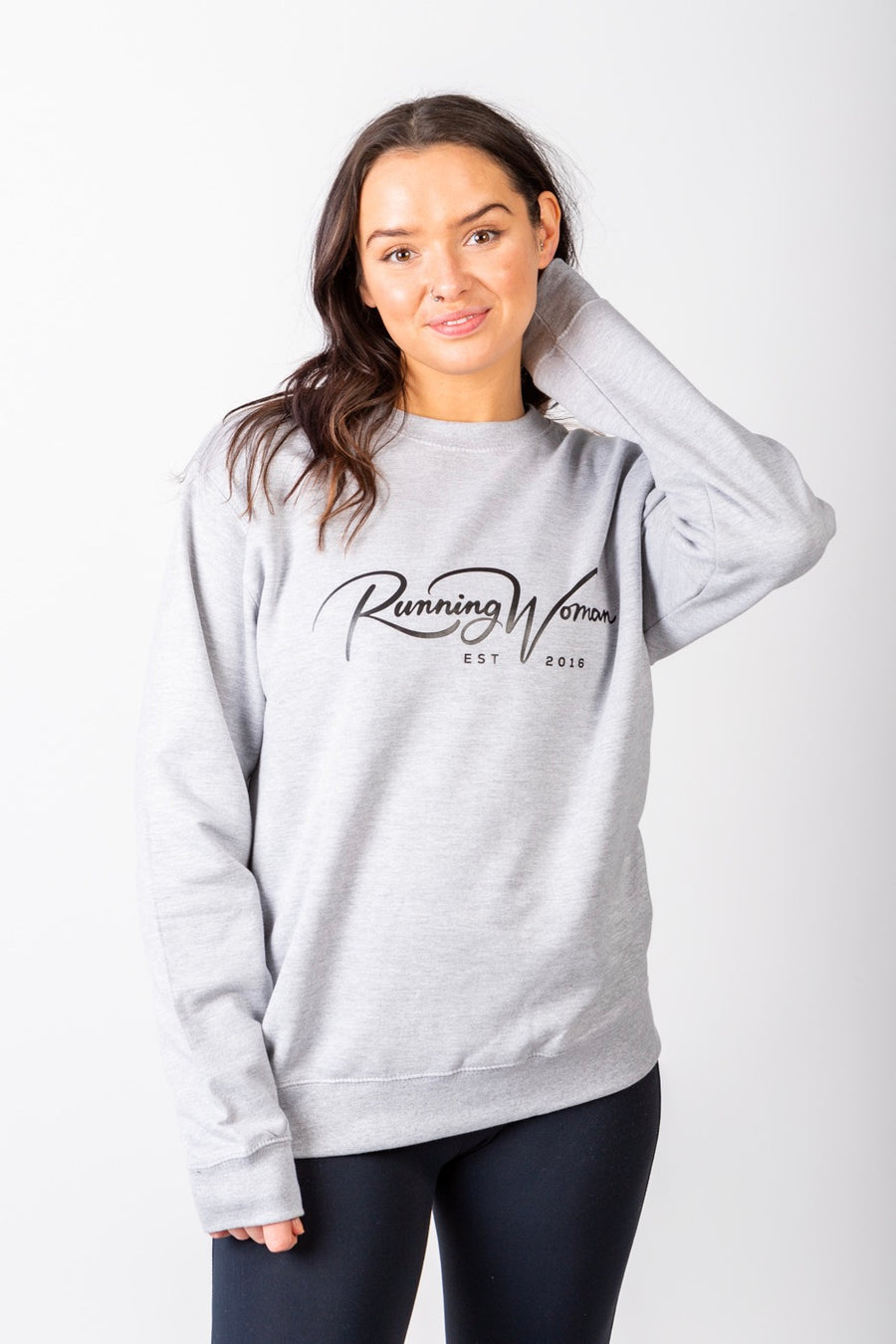 Exclusive grey & black Running Woman Signature sweatshirt
