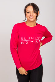 Exclusive Hot Pink Running Woman long-sleeve top