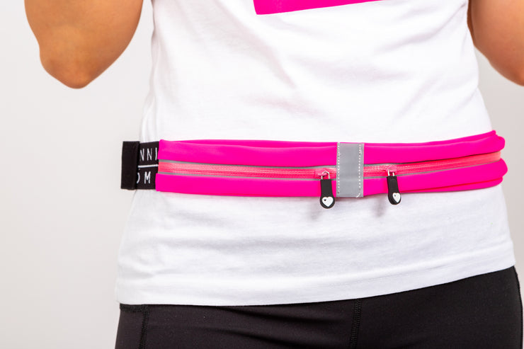 Exclusive Pink Twin Pocket Running Belt with Gel Loops
