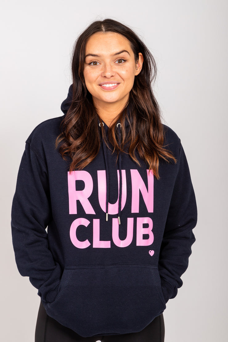 Exclusive navy & pink Run Club hoodie