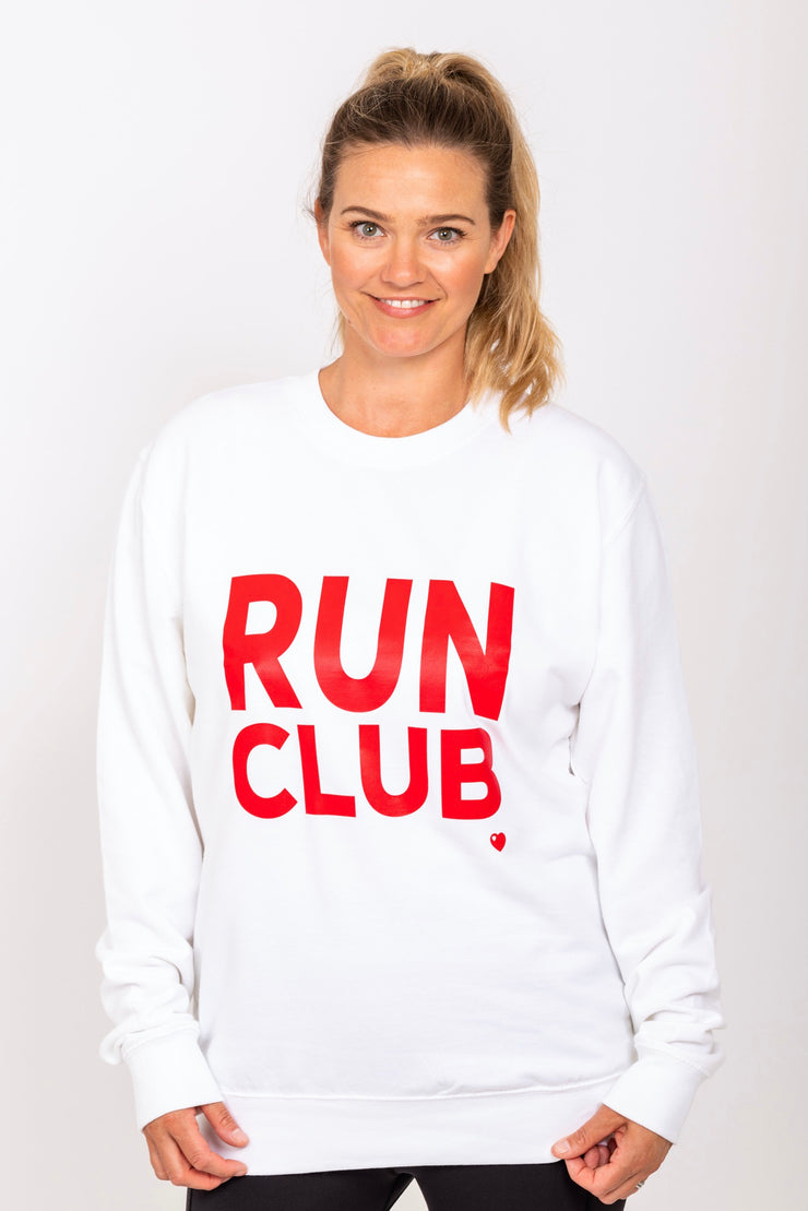 Exclusive white & red Run Club sweatshirt