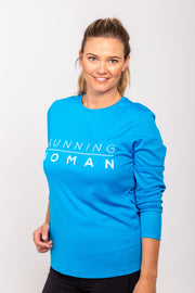 Exclusive Sapphire Blue Running Woman long-sleeve top