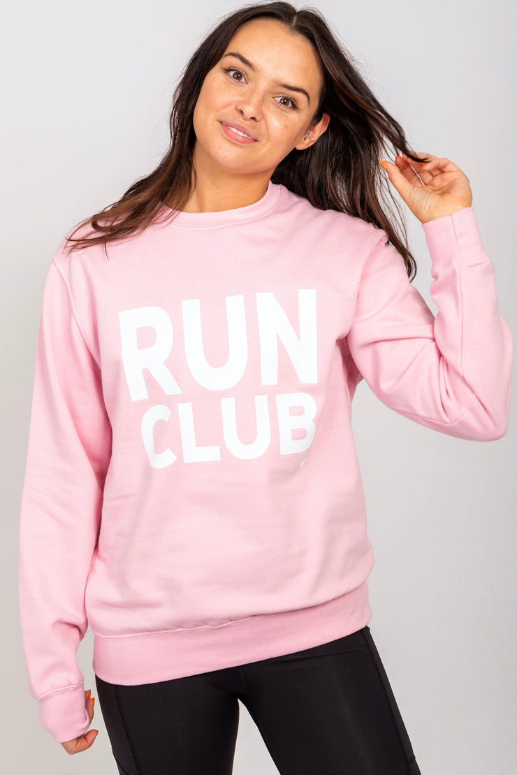 Exclusive pink & white Run Club sweatshirt