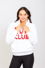 Exclusive white & red Run Club hoodie