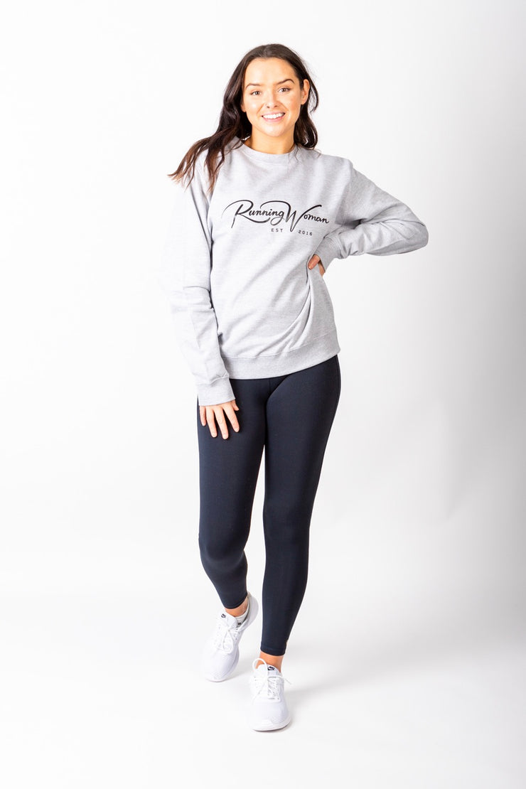 Exclusive grey & black Running Woman Signature sweatshirt
