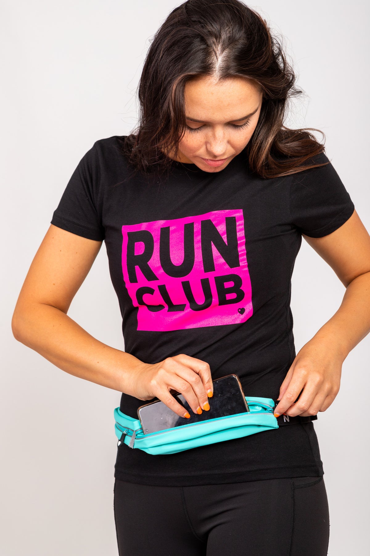 Exclusive Turquoise Twin Pocket Running Belt with Gel Loops