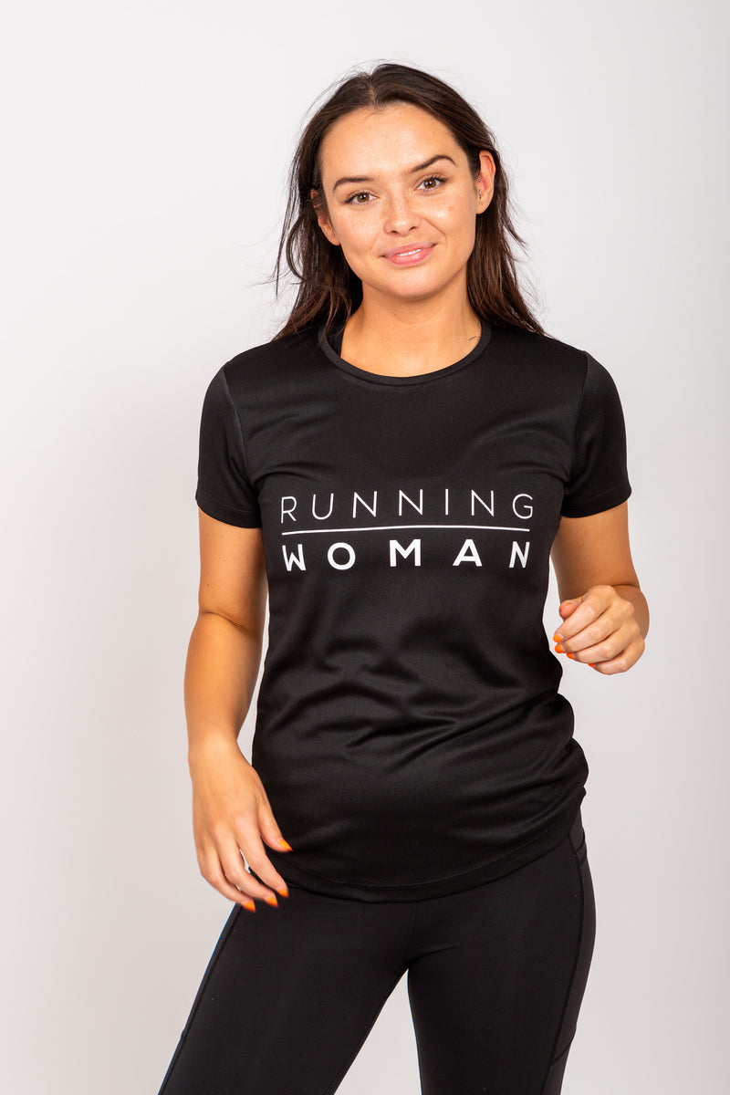 Exclusive black Running Woman T-Shirt