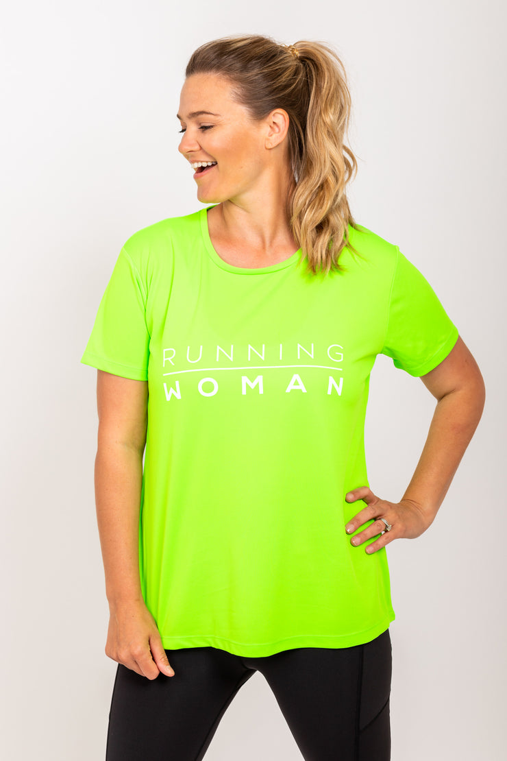 Exclusive green Running Woman T-Shirt