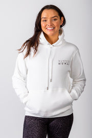 Exclusive White Running Woman Subtle Hoodie