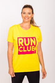 Exclusive Yellow & Pink Run Club Organic Slim Fit T-Shirt