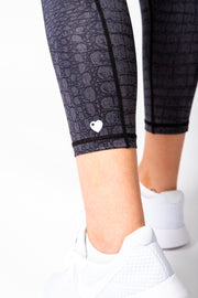 Crocodile Black casual leggings