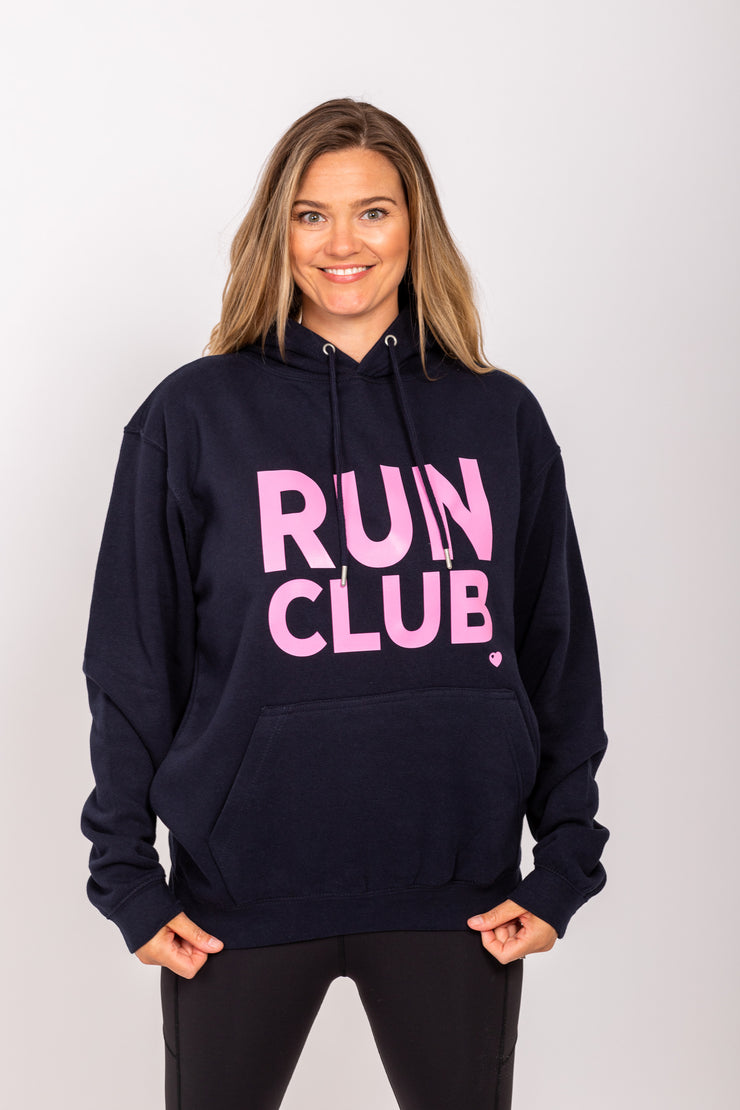 Exclusive navy & pink Run Club hoodie