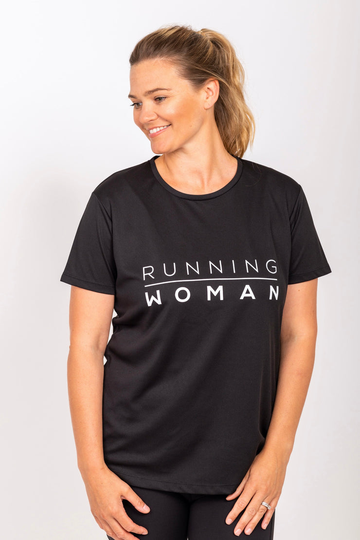 Exclusive black Running Woman T-Shirt