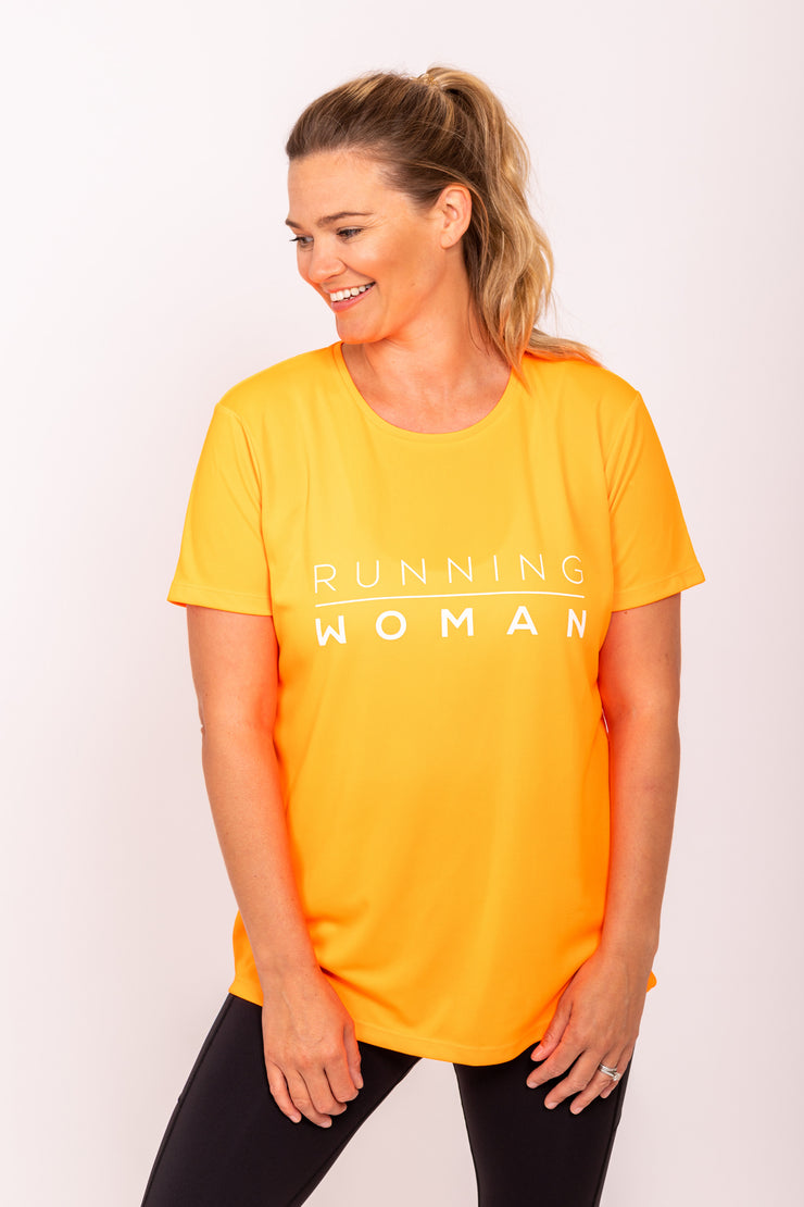 Exclusive orange Running Woman T-Shirt