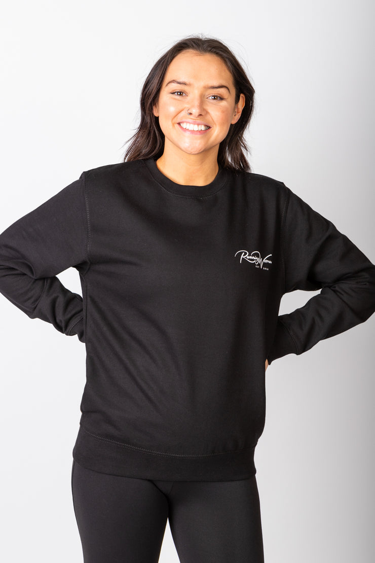 Exclusive black Running Woman subtle Signature sweatshirt