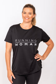 Exclusive black Running Woman T-Shirt