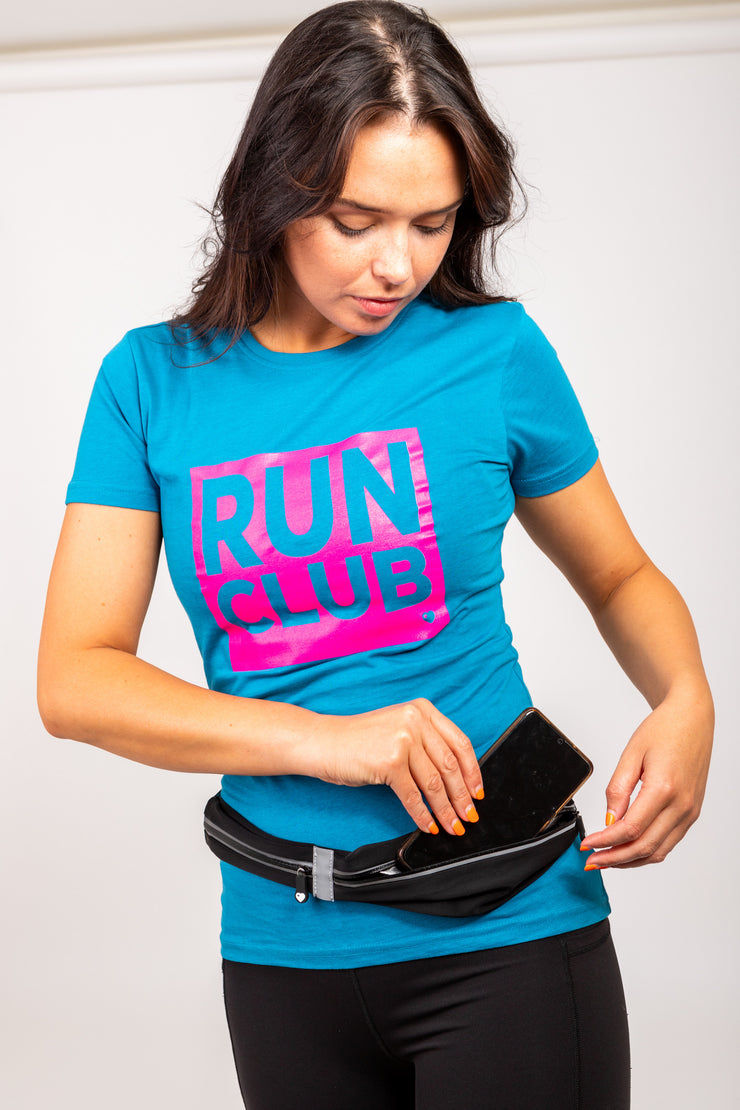 Exclusive Black Twin Pocket Running Belt with Gel Loops