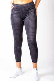 Crocodile Black casual leggings