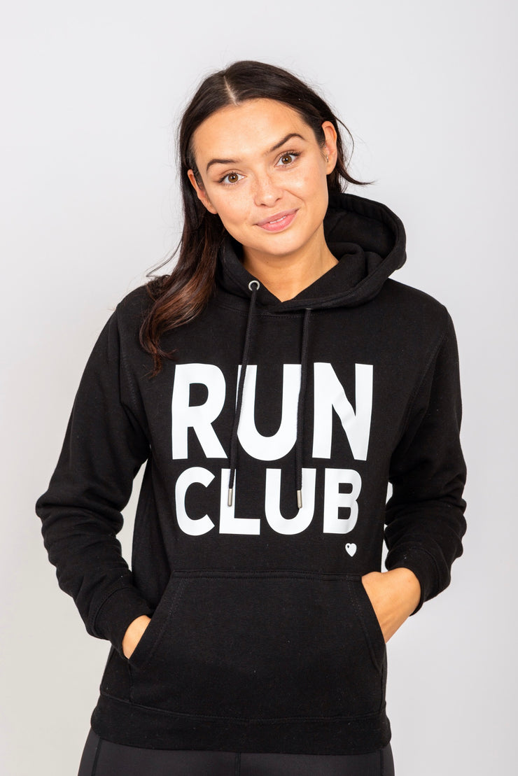 Exclusive black & white Run Club hoodie
