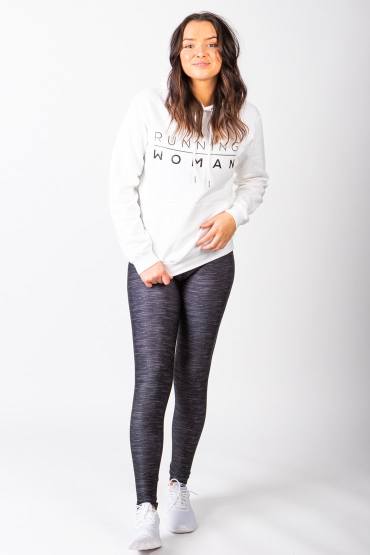 Exclusive White Running Woman Hoodie