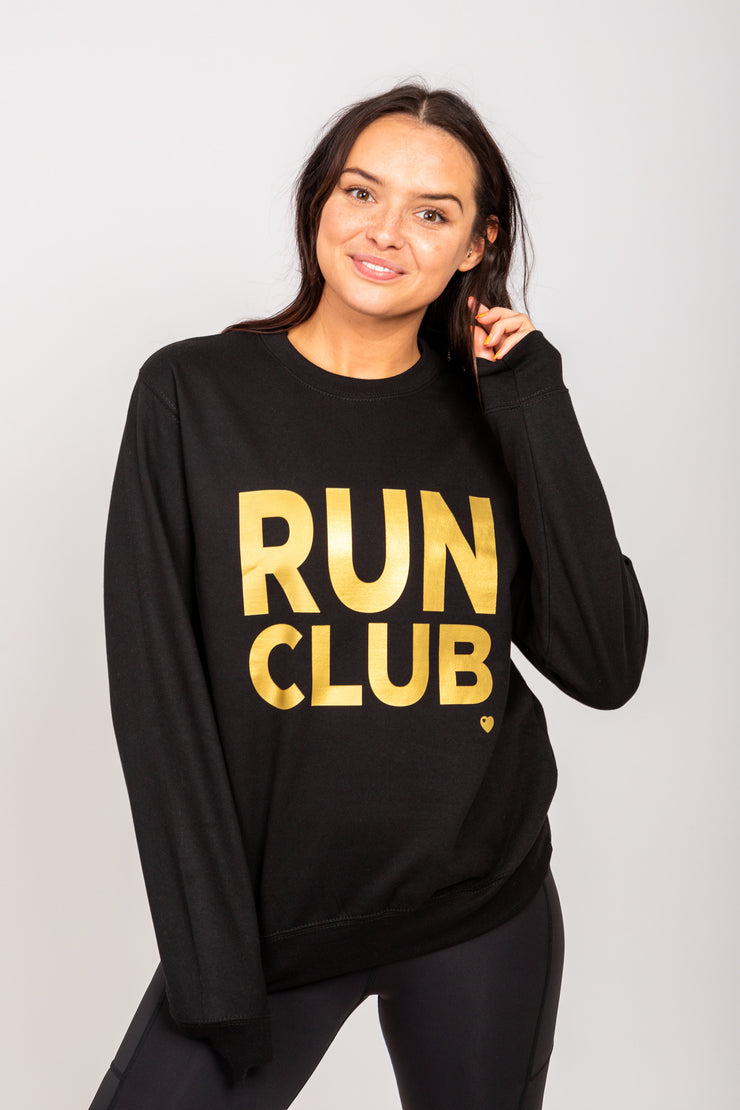 Exclusive black & gold Run Club sweatshirt