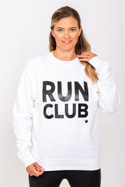 Exclusive white & black Run Club sweatshirt
