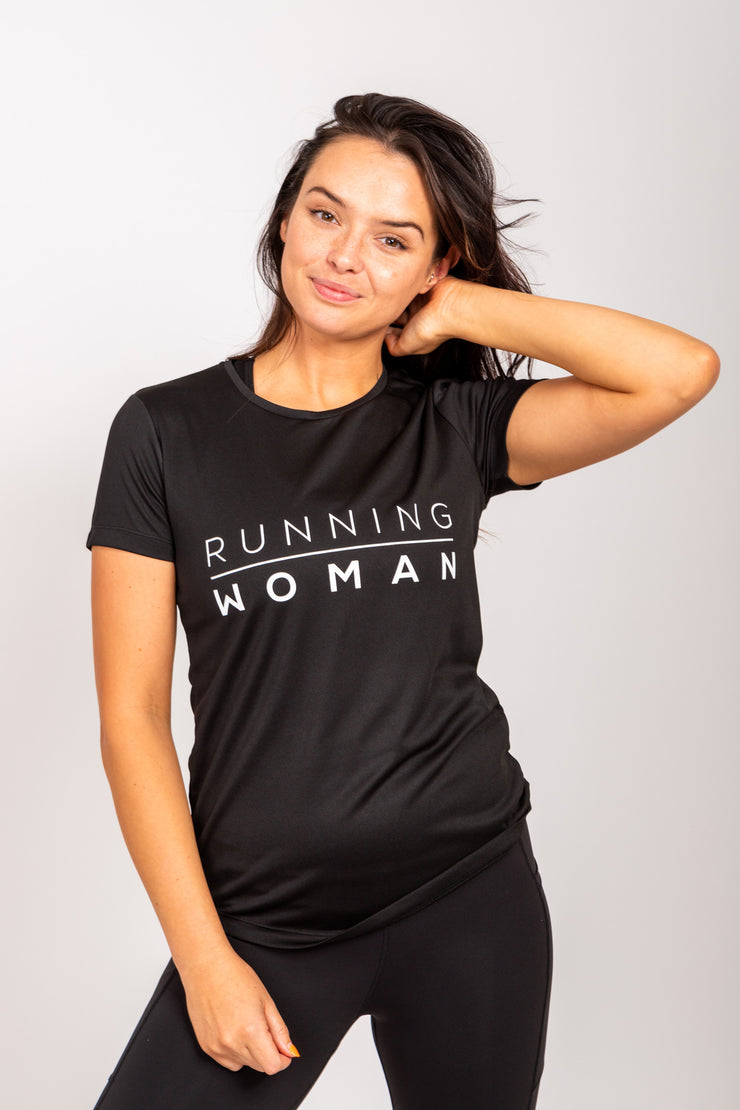 Exclusive black Running Woman T-Shirt