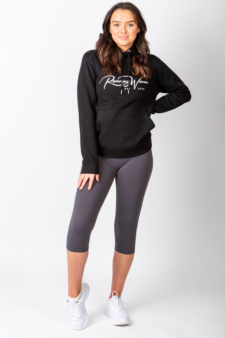 Exclusive Black Running Woman Signature Hoodie