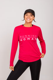 Exclusive Hot Pink Running Woman long-sleeve top