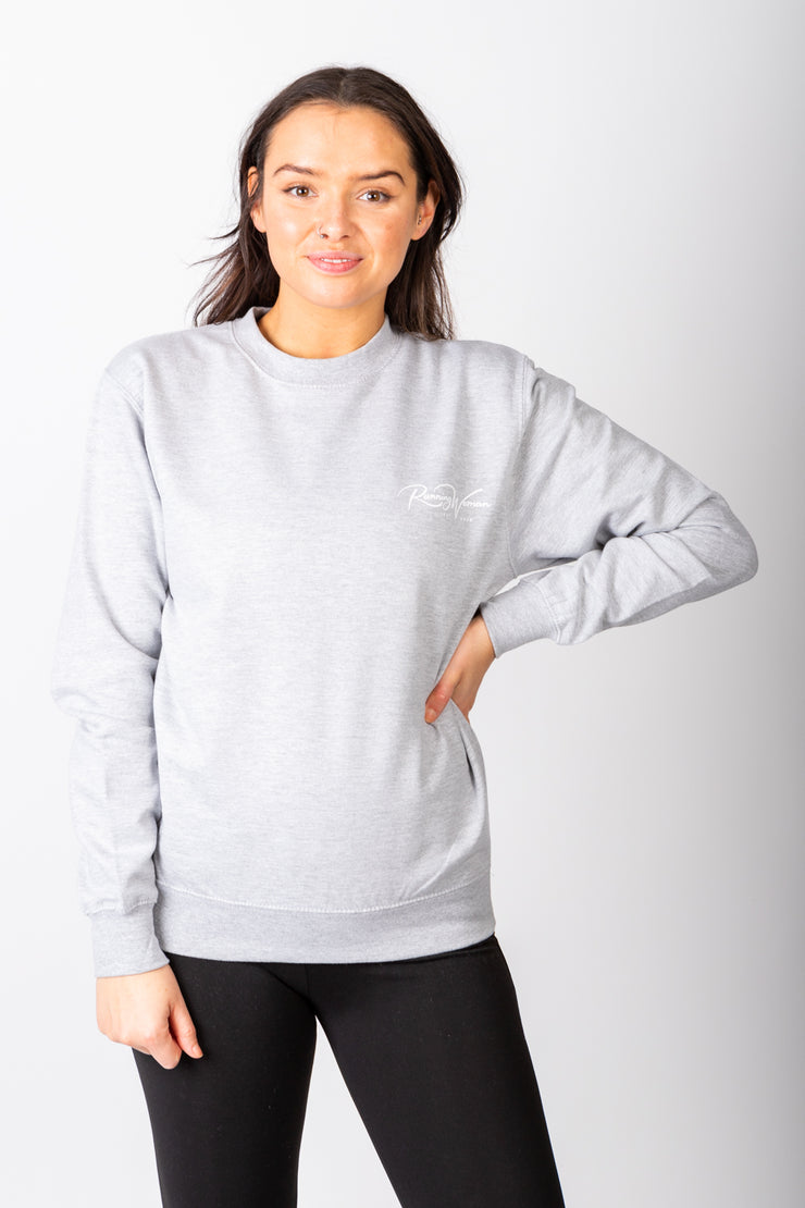 Exclusive grey & white Running Woman subtle Signature sweatshirt