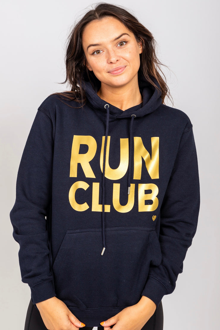 Exclusive navy & gold Run Club hoodie