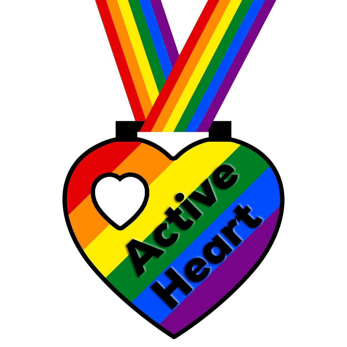Active heart rainbow reward medal